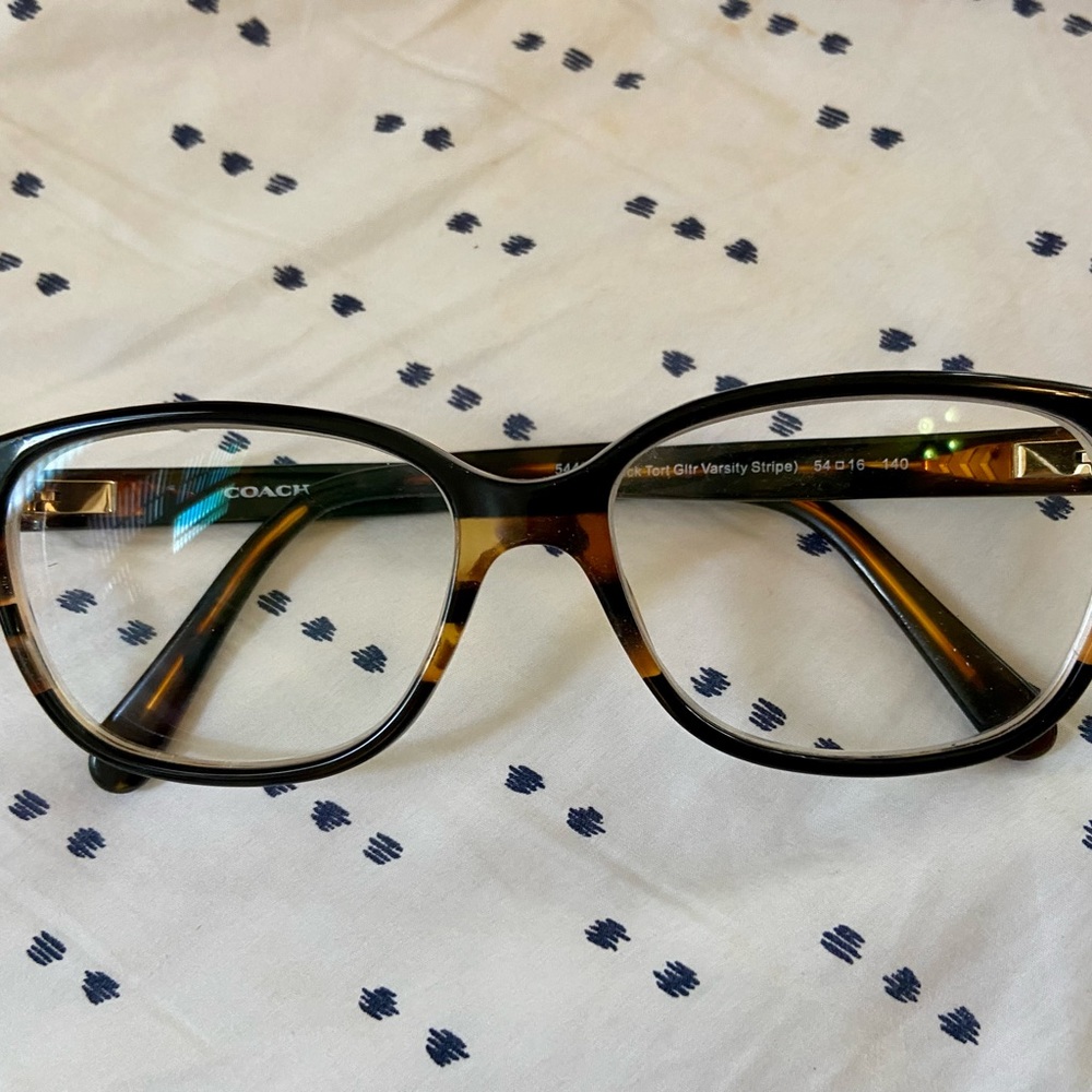 Coach Black/tan/glitter Varsity Stripe glasses